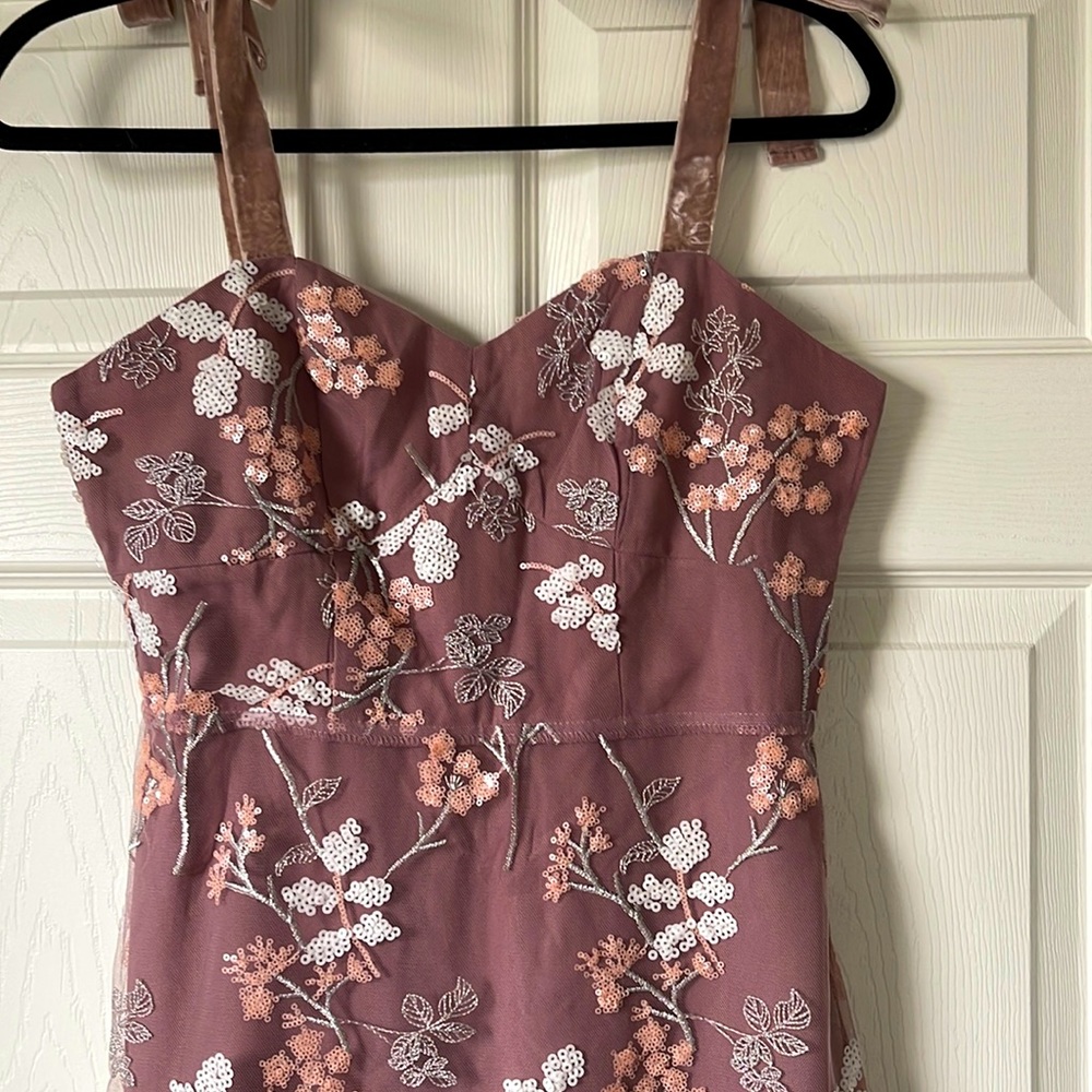 Blush Pink Embroidered and Sequined Lulu’s Dress